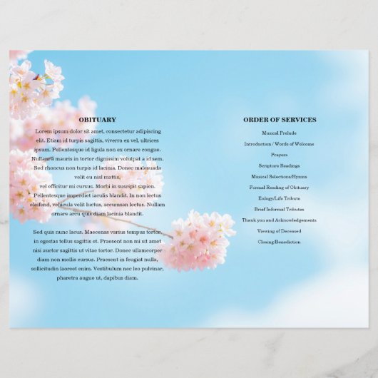 Vorlage für das Rosa Blumenbeerdigung (Rückseite)