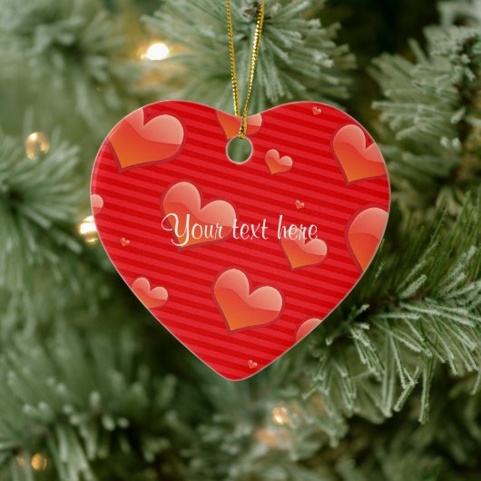 Vorlage für das rote Herz, anpassbar, Keramik Ornament (Baum)