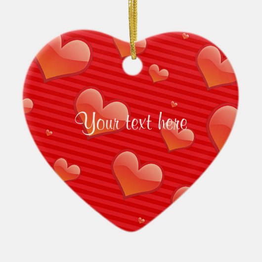 Vorlage für das rote Herz, anpassbar, Keramik Ornament (Vorne)