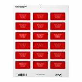 Vorlage für das rote Kunststofflabel Adressaufkleber (Vorne)