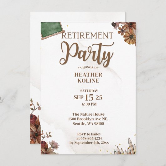 Vorlage für das Rustikale Schullehrer-Party (Vorne/Hinten)