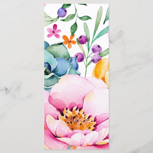 Vorlage für das Spring Fairy Birthday Party-Menü (Rückseite)