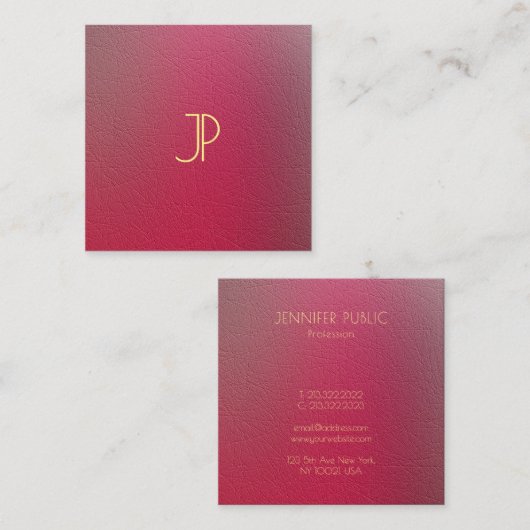 Vorlage für das strukturierte Aussehen in Monogram Quadratische Visitenkarte (Vorne/Hinten)