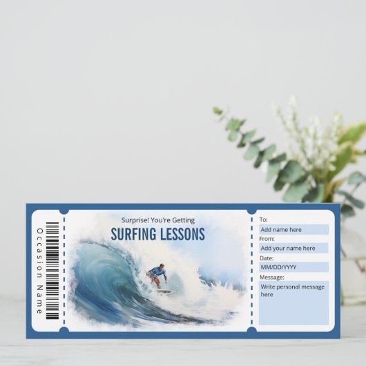 Vorlage für das Surfzertifikat für Surfvorführunge (Stehend Vorderseite)