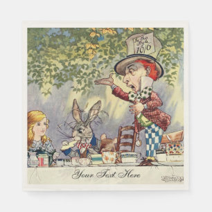 Vorlage für das Tee-Party der Alice im Wunderland Serviette