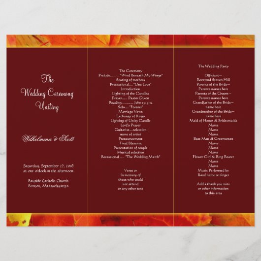 Vorlage für das Tri-Fold-Programm "Autumn Scent Bu (Vorderseite)