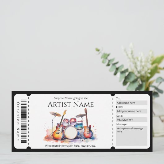 Vorlage für das überraschende Konzert (Stehend Vorderseite)