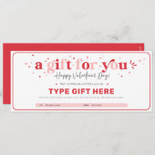 Vorlage für das Valentinstag-Geschenkgutschein (Vorne/Hinten)