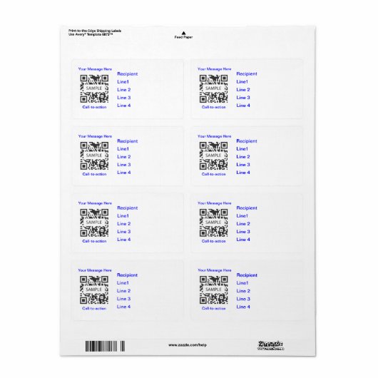 Vorlage für das Versandlabel 1 (Vorne)