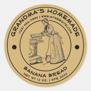 Vorlage für das Vintage, hausgemachte Backwaren Runder Aufkleber