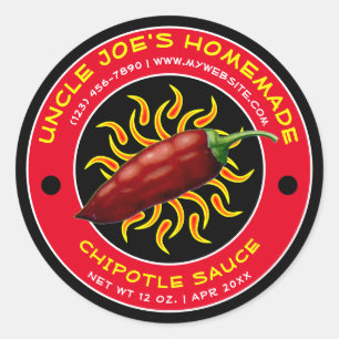 Vorlage für das Vintage hausgemachte Chipotle Sauc Runder Aufkleber