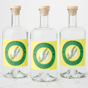 Vorlage für das Vintage hausgemachte Herb-Essig Alkoholflaschenetikett