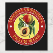 Vorlage für das Vintage hausgemachte Pfirsichwein Weinetikett (Einzelnes Label)