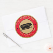 Vorlage für das Vintage Schweinefleisch Runder Aufkleber (Umschlag)