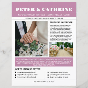 Vorlage für das Wedding Newspaper Programm