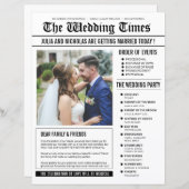Vorlage für das Wedding Newspaper Programm (Vorne/Hinten)
