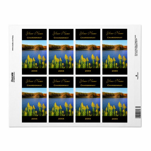 Vorlage für das Weinetikett Goldenrod Blue Lake He (Vorne)