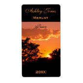 Vorlage für das Weinetikett Orange Sunset Bird Sil (Vorne)