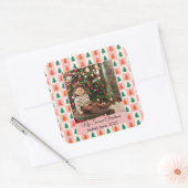 Vorlage für das zweite Weihnachts-Foto der benutze Quadratischer Aufkleber (Umschlag)