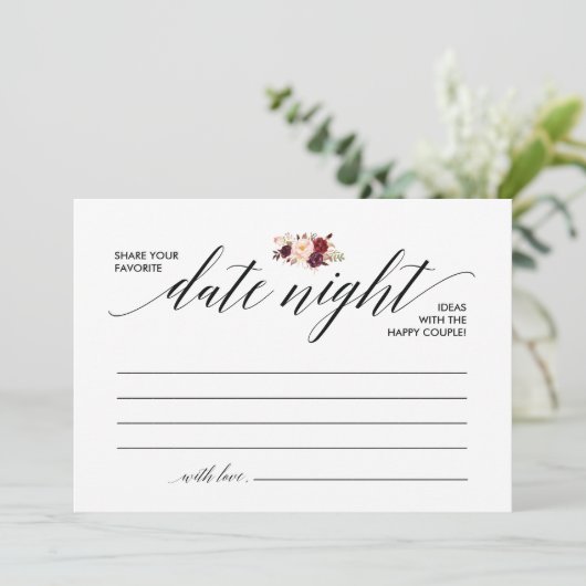 Vorlage für Datumskarte, Ideen für Datumnacht, v3 (Stehend Vorderseite)
