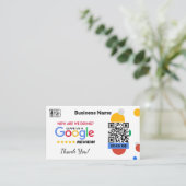 Vorlage für den aktuellen Google-Review W/QR-Code Visitenkarte (Stehend Vorderseite)