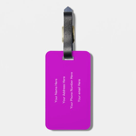 Vorlage für den Anfangsnamen Monogramm Lila Gesche Gepäckanhänger (Rückseite vertikal)