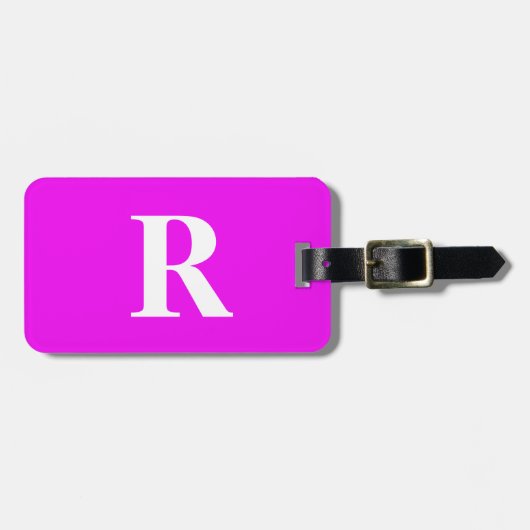 Vorlage für den Anfangsnamen Monogramm Lila Weiß N Gepäckanhänger (Vorderseite horizontal)