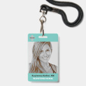 Vorlage für den Aquamarinen Großformat-Logo-Code Ausweis (Front with Lanyard)