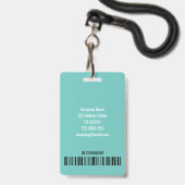 Vorlage für den Aquamarinen Großformat-Logo-Code Ausweis (Back with Lanyard)