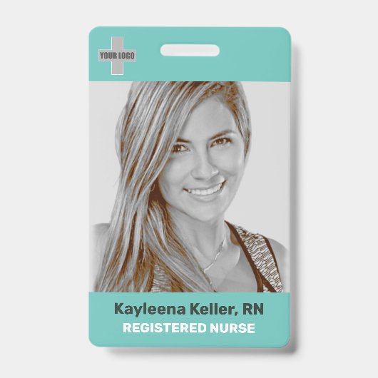 Vorlage für den Aquamarinen Großformat-Logo-Code Ausweis (Front)