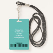 Vorlage für den Aquamarinen Großformat-Logo-Code Ausweis (Rückseite mit Schlüsselband)