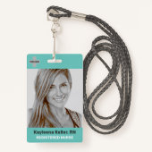 Vorlage für den Aquamarinen Großformat-Logo-Code Ausweis (Vorderseite mit Schlüsselband)