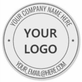 Vorlage für den Aufkleber für Ihr Firmenlogo Werbe (Vorderseite)