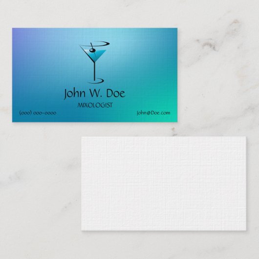 Vorlage für den Barkeeper Visitenkarte (Vorne/Hinten)