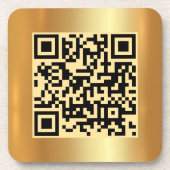 Vorlage für den benutzerdefinierten QR-Code Gold-L Getränkeuntersetzer (Vorderseite)
