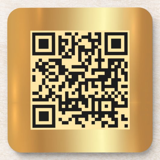 Vorlage für den benutzerdefinierten QR-Code Gold-L Getränkeuntersetzer (Vorderseite)