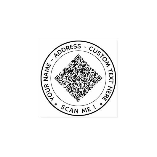 Vorlage für den benutzerdefinierten QR-Code Textru Gummistempel (Prägung)