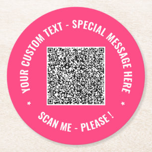 Vorlage für den benutzerdefinierten QR-Untersetzer Runder Pappuntersetzer