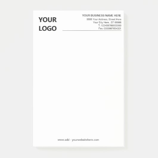 Vorlage für den benutzerspezifischen Logo-Text "Bu Post-it Klebezettel (Vorderseite)