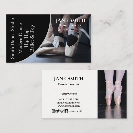 Vorlage für den beruflichen Dance Studio-Instructo Visitenkarte (Vorne/Hinten)