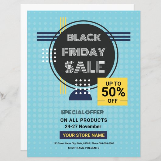 Vorlage für den Black Friday Sale-Flyer (Vorne/Hinten)