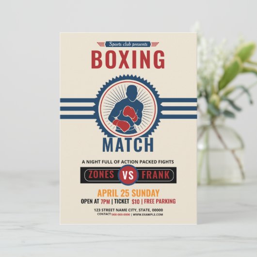 Vorlage für den Boxturnier-Flyer (Stehend Vorderseite)