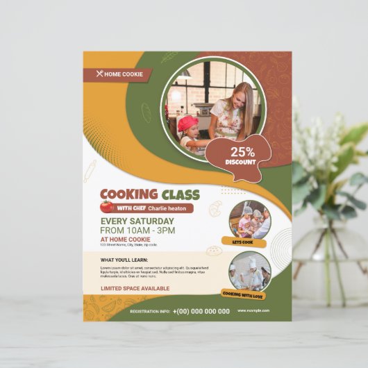 Vorlage für den Cooking-Flyer (Stehend Vorderseite)