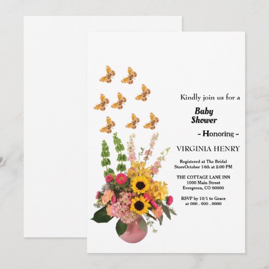 Vorlage für den Druck von Babyduschen (Vorne/Hinten)