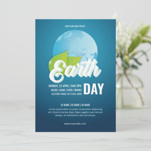 Vorlage für den Earth Day Flyer (Stehend Vorderseite)