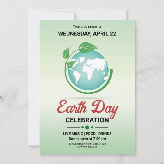 Vorlage für den Earth Day Flyer (Vorderseite)