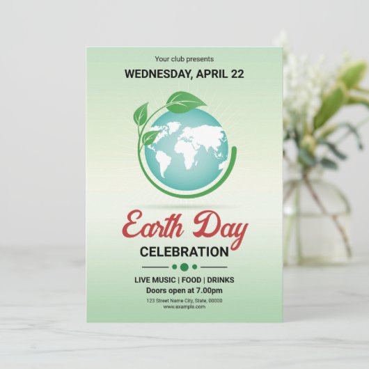 Vorlage für den Earth Day Flyer (Stehend Vorderseite)