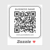 Vorlage für den einfachen Geschäftsnamen URL QR-Co Aufkleber (Blatt)