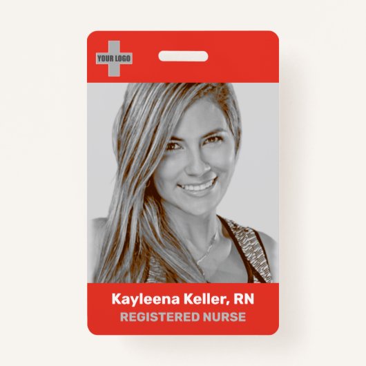 Vorlage für den einfachen, hellroten, großen Foto- Ausweis (Vorderseite)