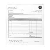 Vorlage für den Empfang von Rechnungen für Graue k Notizblock (Vorderseite)